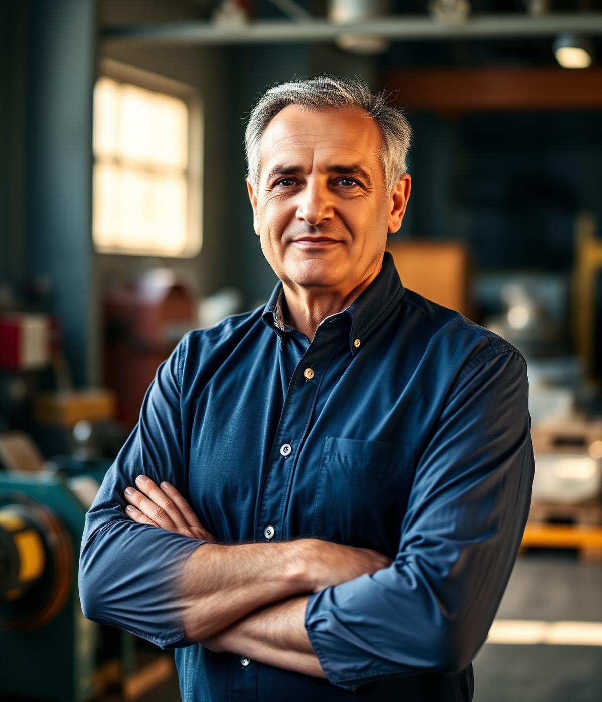 Manufacturing business owner on his factory floor